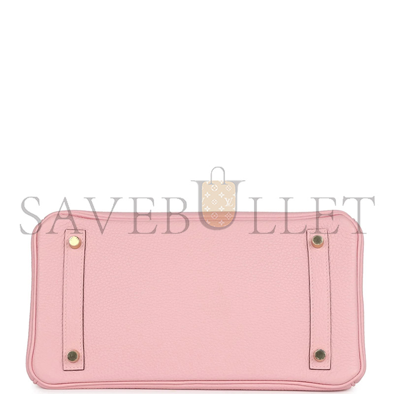 HERMÈS MASTER BIRKIN 30 ROSE SAKURA VERSO CLEMENCE GOLD HARDWARE (30*22*16cm) 